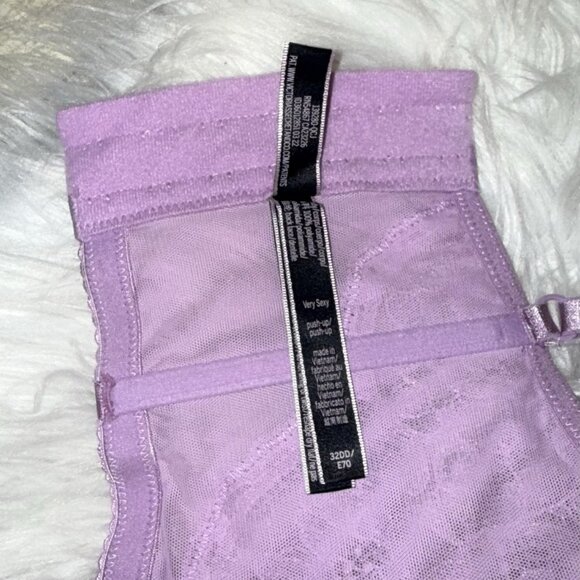 Victorias Secret Very Sexy Push Up Bra Longline Lace UW Womens 32DD Purple New - Picture 6 of 6
